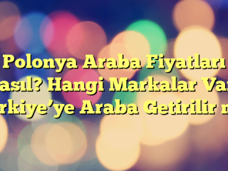 Polonya Araba Fiyatları Nasıl? Hangi Markalar Var? Türkiye’ye Araba Getirilir mi?